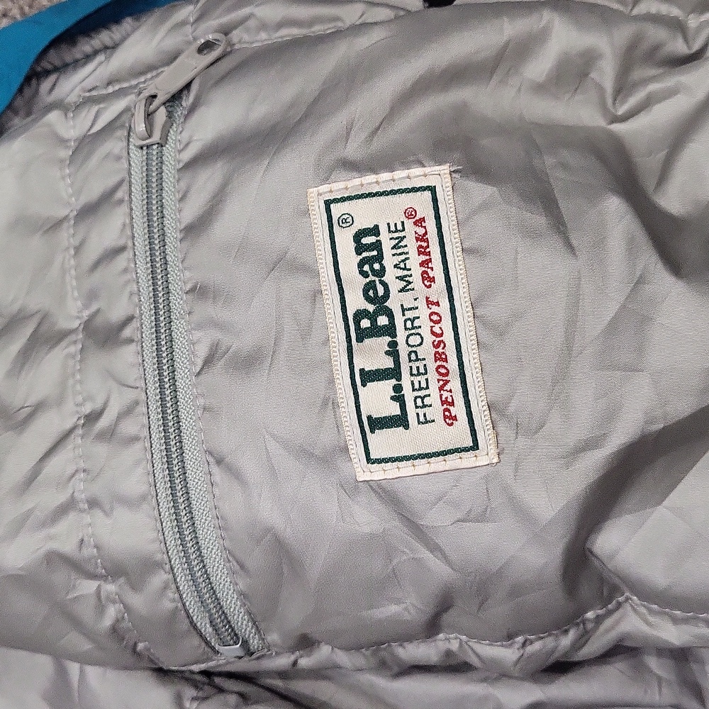 Vintage 80s L.L.Bean Purple Blue Winter Ski Puffer Jacket w/ Removable Hood M - Picture 7 of 12
